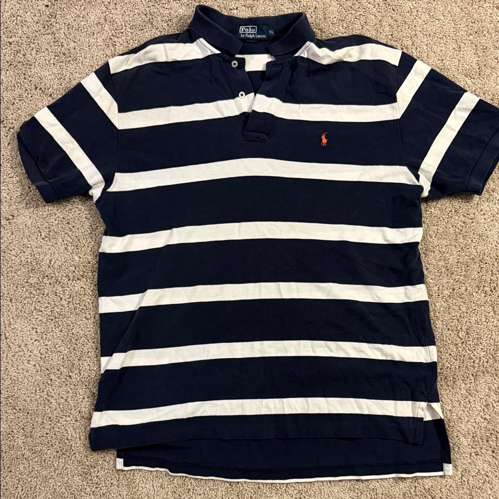 Ralph Lauren Dark Blue and White Polo Shirt
